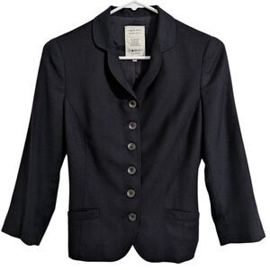 rag & bone Handmade in U.S.A. Wool Blend Fitted Blazer Jacket 3/4 Sleeve Size 2
